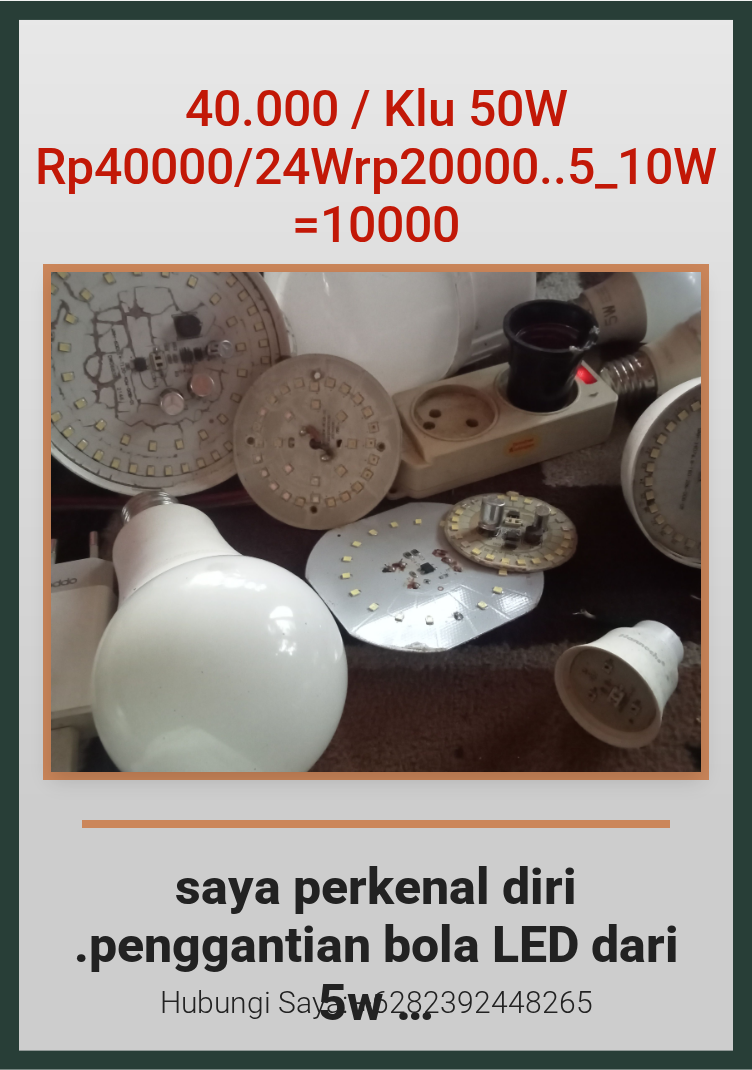 ProdukKu bola lampu led rumahan yg putusdi ganti baru lagi LED nya
