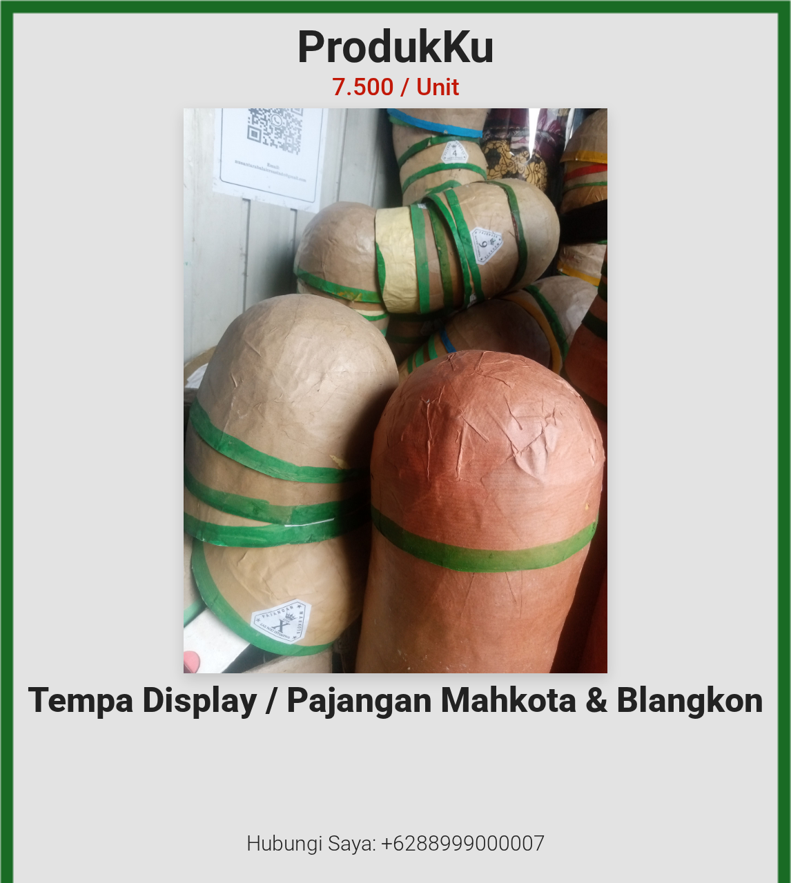 TEMPAT DISPLAI_MAHKOTA & BLANGKON