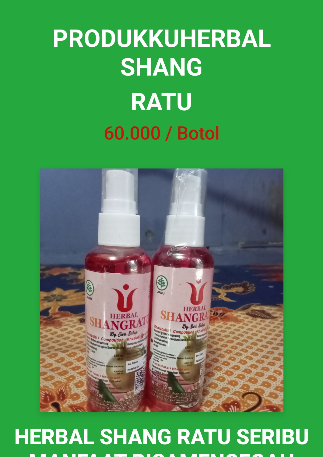 ProdukKuherbal Shang ratu
