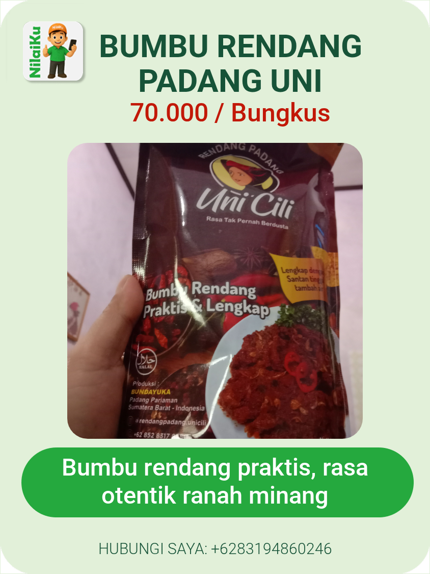 Bumbu Rendang Padang Uni Cili