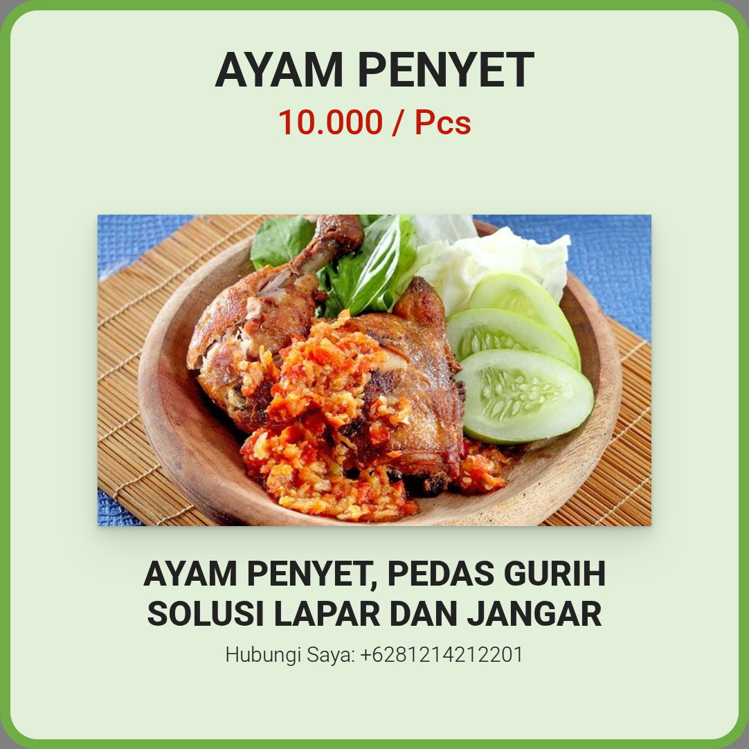Promosi Ayam penyet