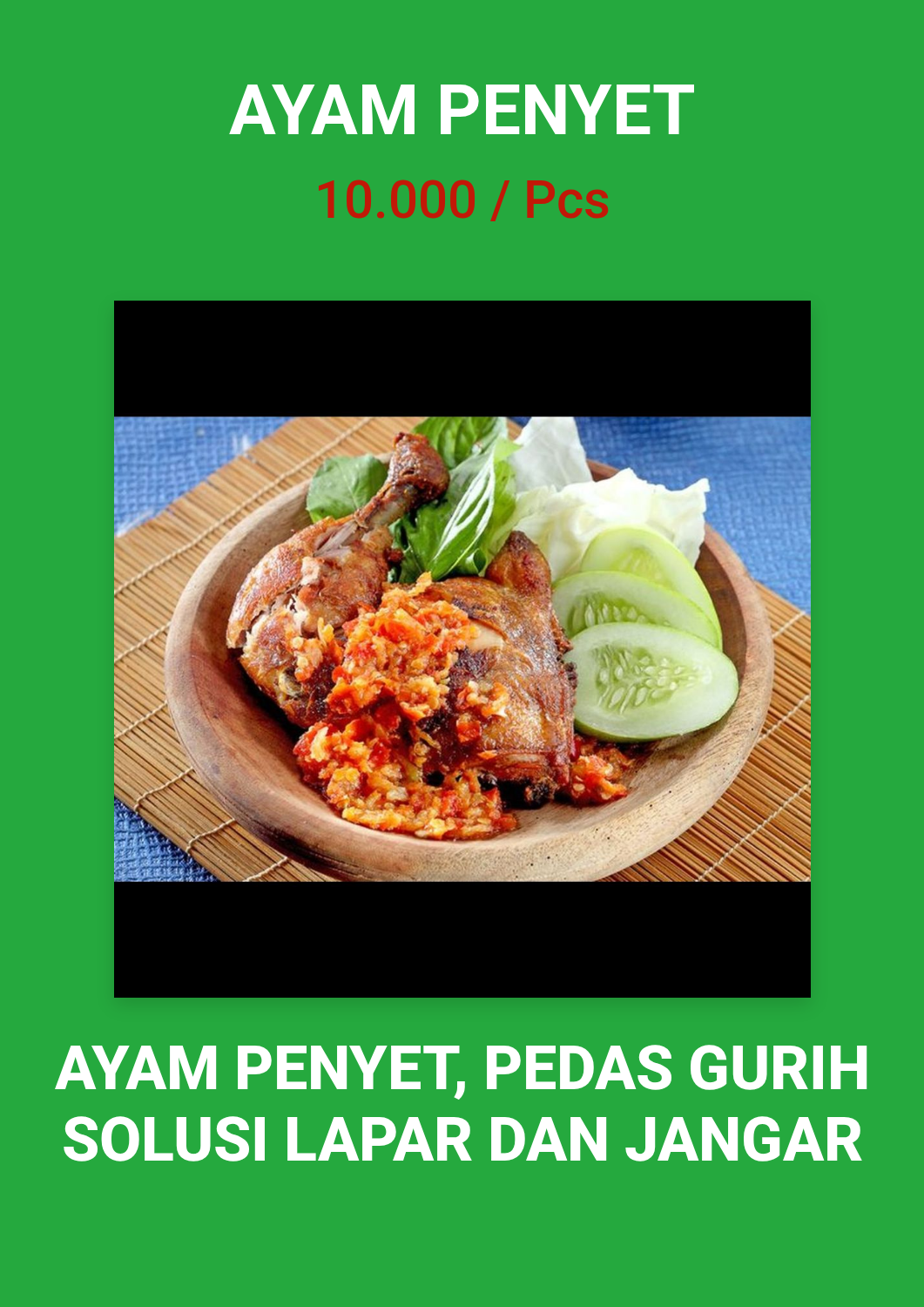 Promosi Ayam penyet