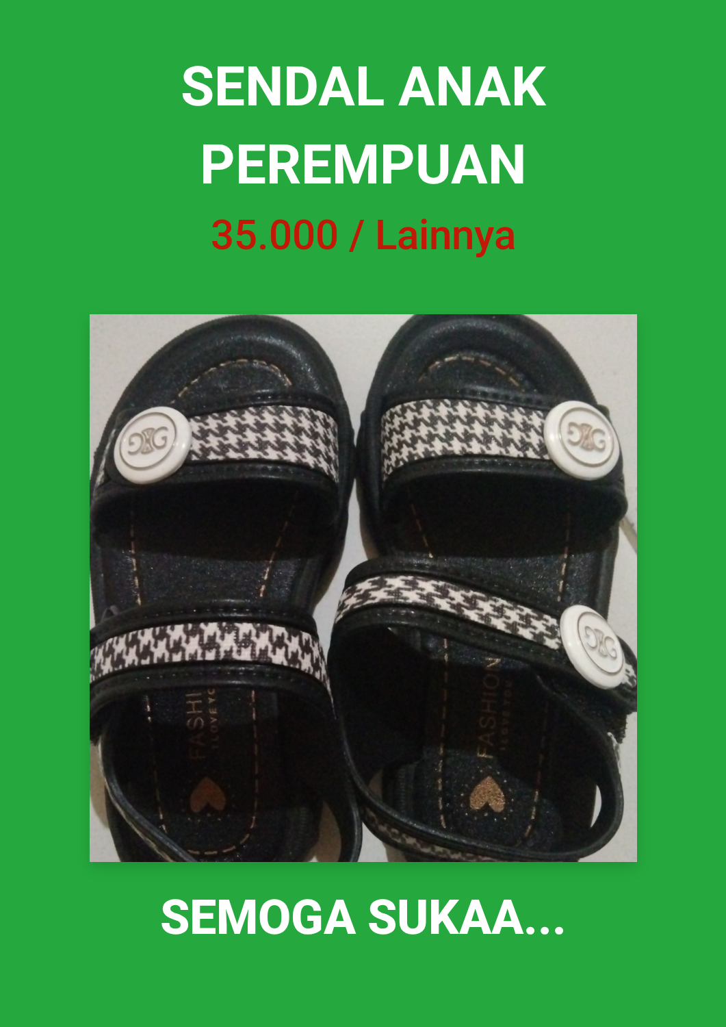 Promosi sendal anak perempuan