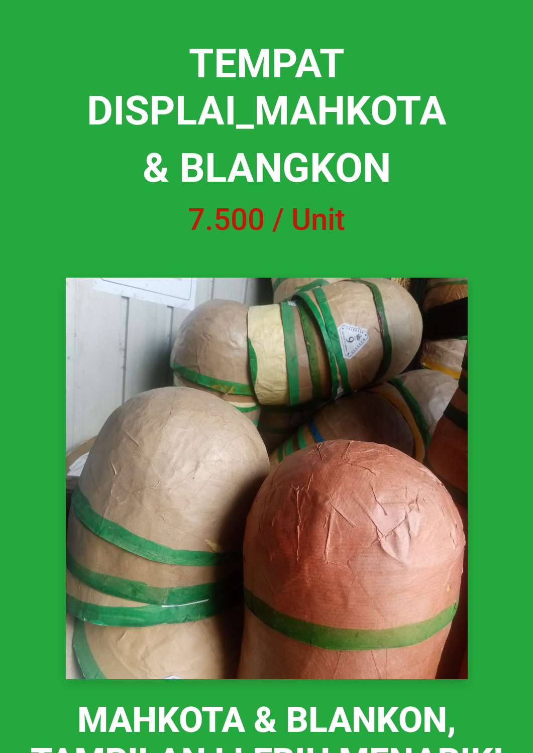 Promosi TEMPAT DISPLAI_MAHKOTA & BLANGKON