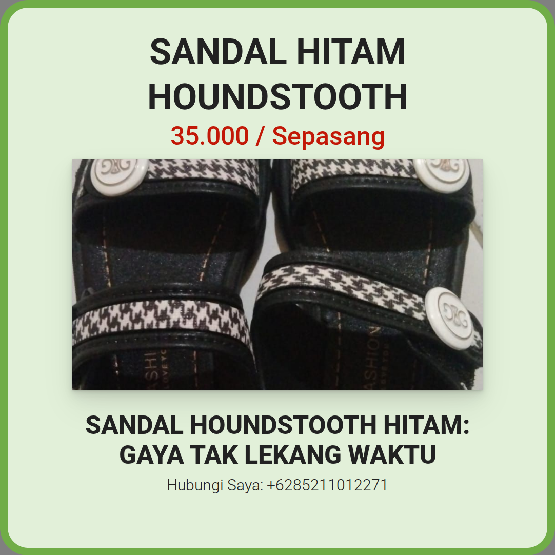 Promosi Sandal Hitam Houndstooth