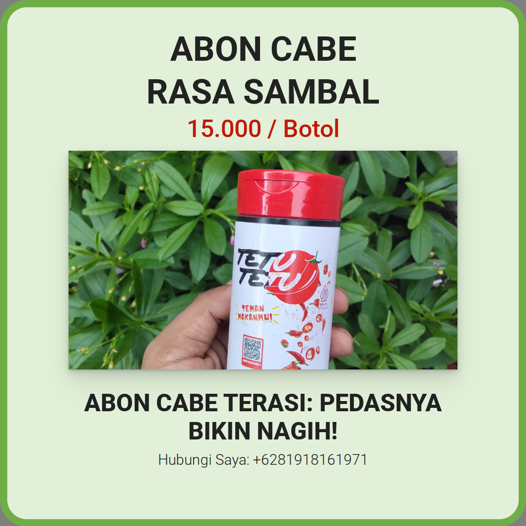 Promosi abon cabe rasa sambal terasi