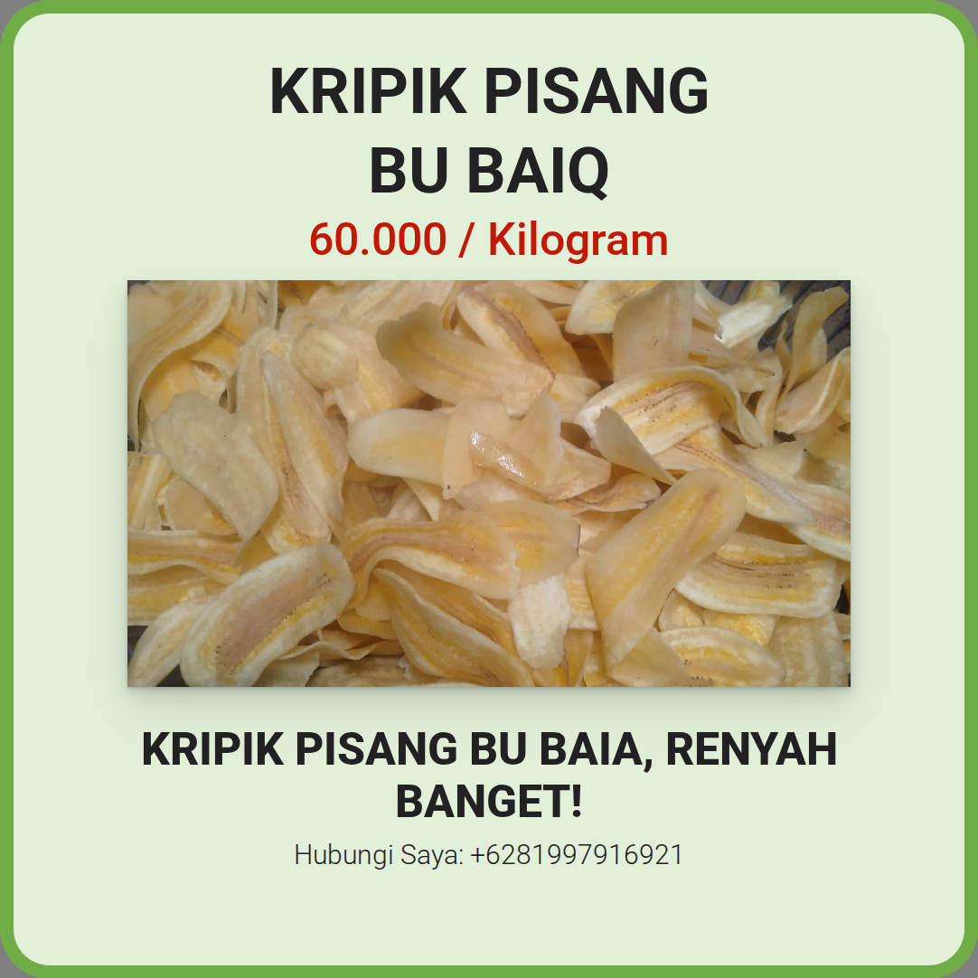 Promosi kripik pisang bu baiq
