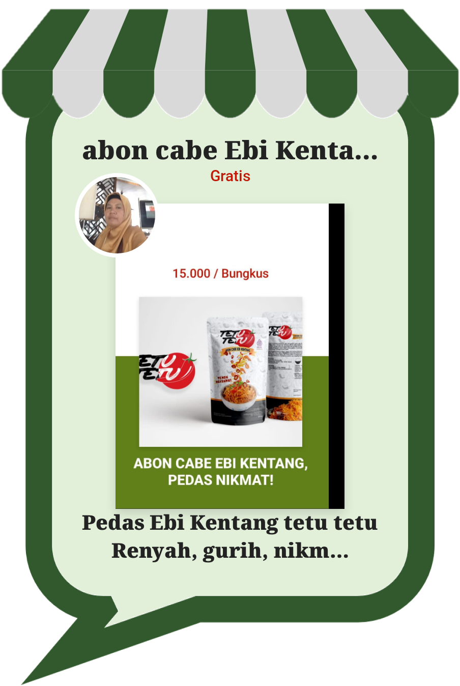 abon cabe Ebi Kentang tetu tetu