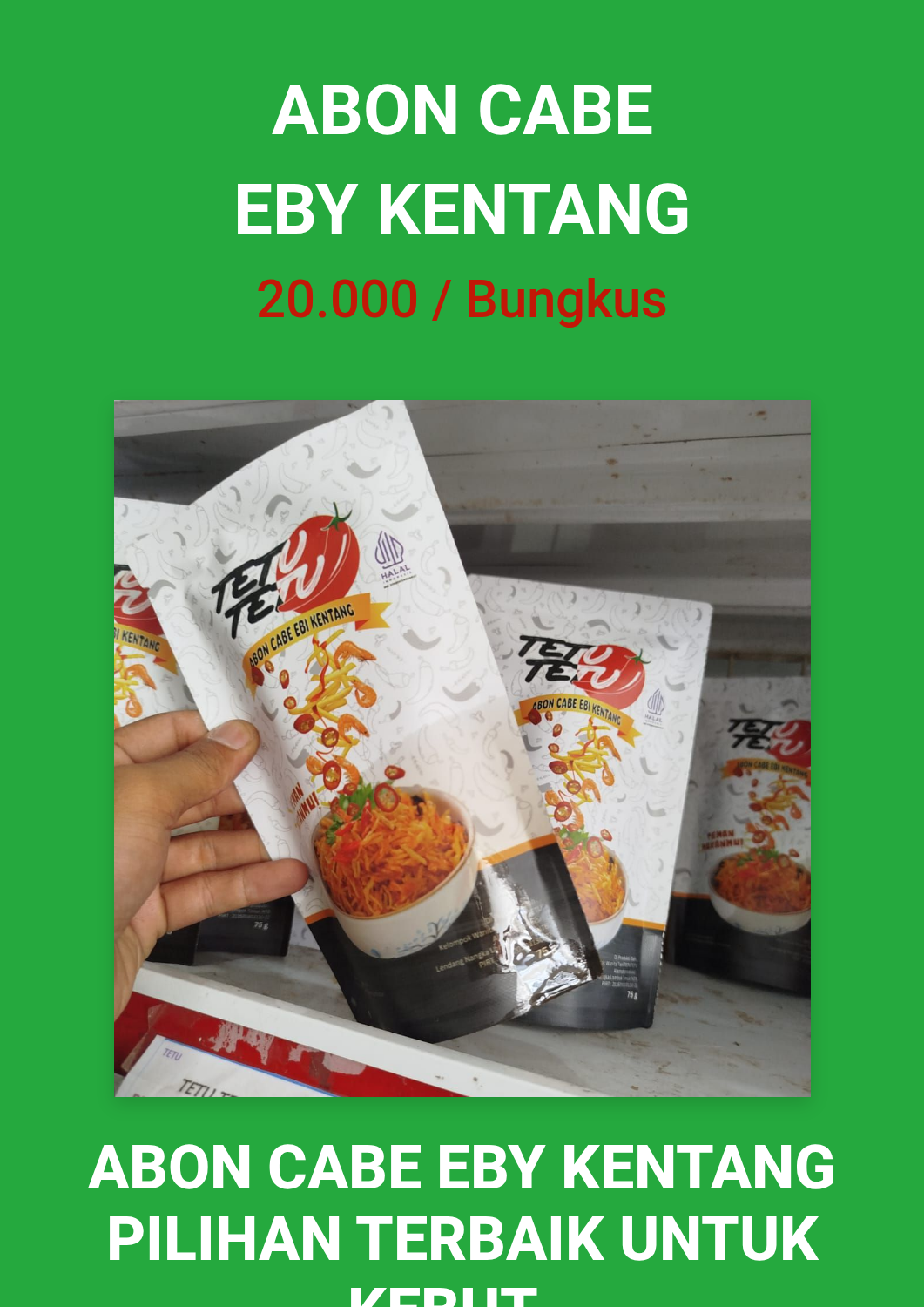 Promosi abon cabe eby kentang