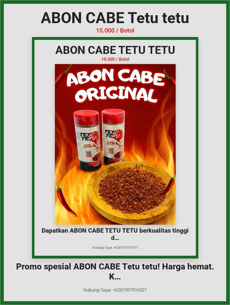ABON CABE Tetu tetu
