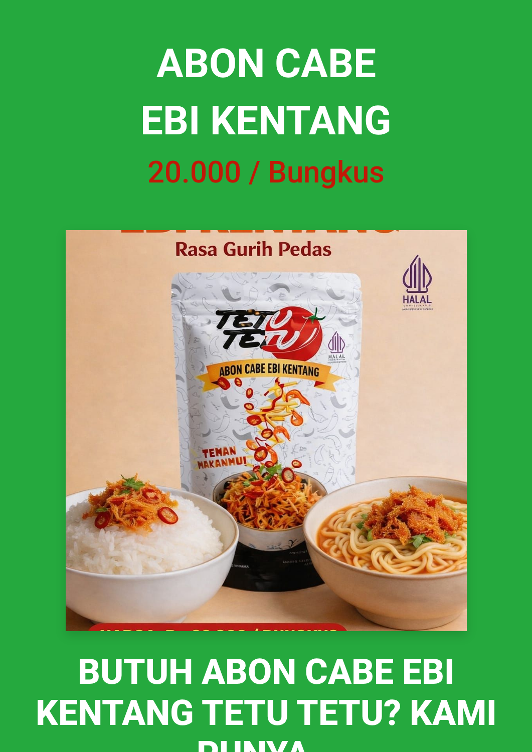 ABON CABE EBI KENTANG TETU TETU